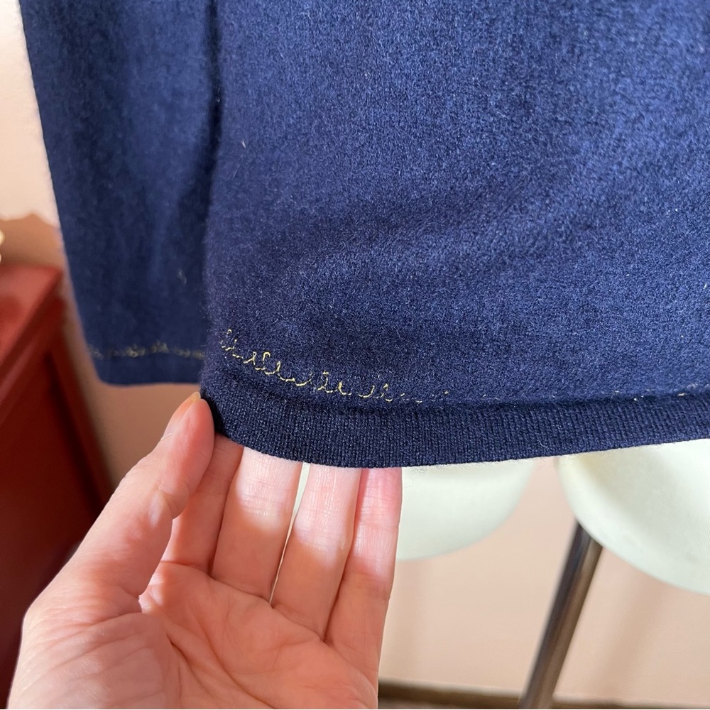 Vintage 90 Y2k Pearl Blue Cottagecore Cashmere feminine Croquet Girl Sweater - Picture 8 of 16